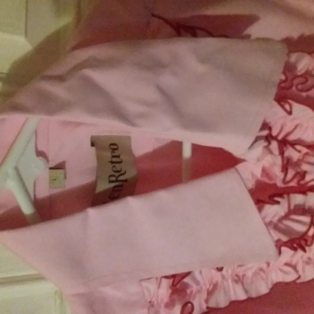 Pink Ruffled Button-Up Shirt - Picture 5 of 6